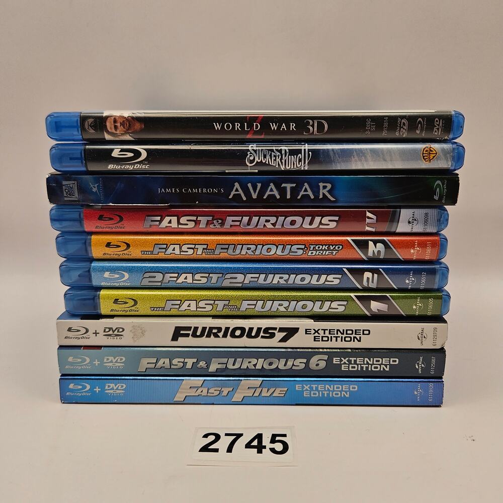 FAST & FURIOUS COMPLETE BLU-RAY LOT 11 AVATAR WORLD WAR Z & MORE